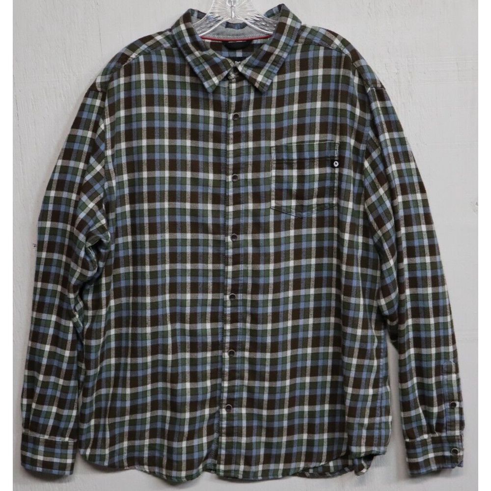 Mens Marmot Button Front Multicolor Soft CheckFlannel Shirt Size XXL Long Sleeve